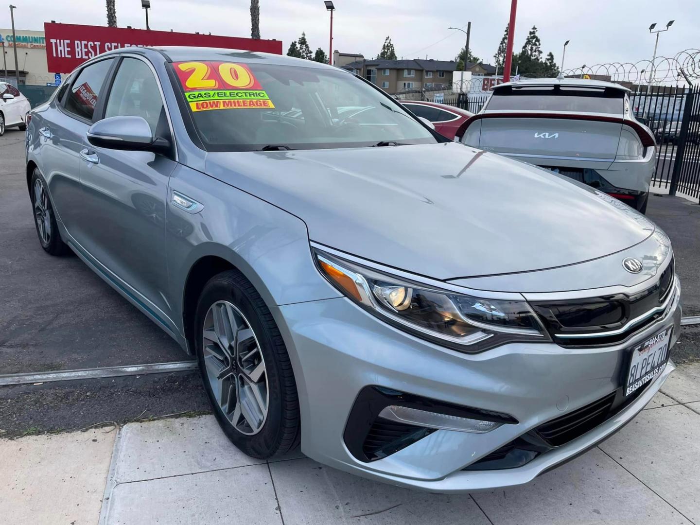 2020 GRAY /BLACK Kia Optima Hybrid (KNAGV4LD3L5) , located at 744 E Miner Ave, Stockton, CA, 95202, (209) 944-5770, 37.956863, -121.282082 - PLUS TAXES AND FEES - Photo#0